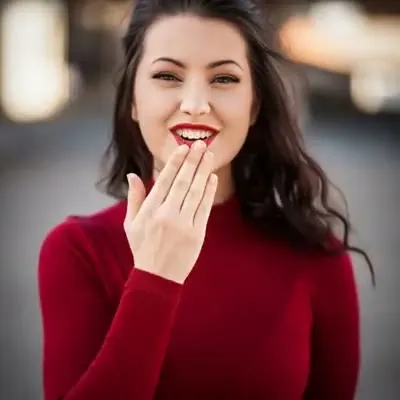Face blowing a kiss